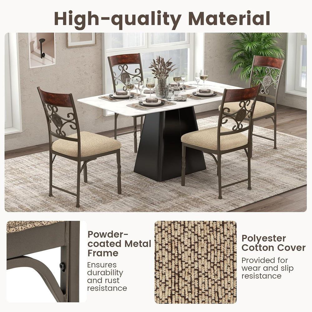 GOFLAME Dining Chairs Set of 2, Upholstered Kitchen Chairs with Padded Seat &...