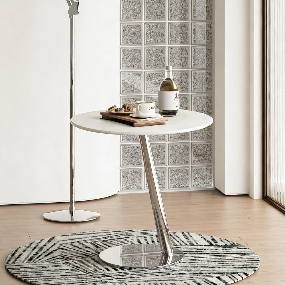 Round Marble Side Table – Modern Minimalist & Luxe Style – Suitable for L...
