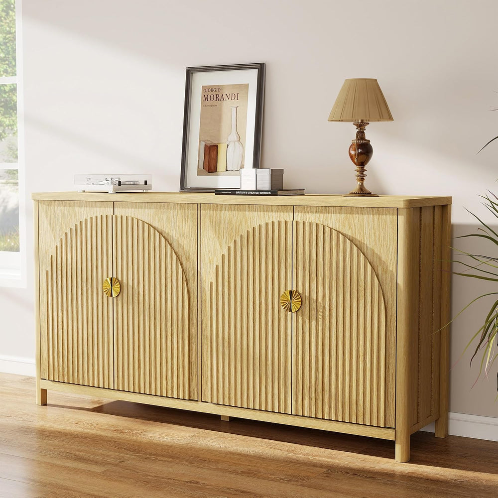 Sideboard Cabinet with Storage - 63” Large Kitchen Buffet Table, Adjustable S...