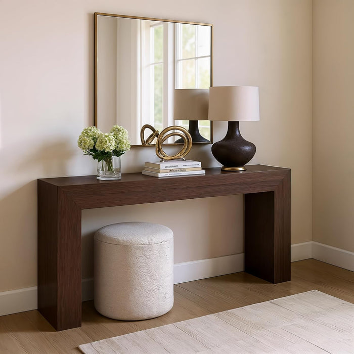 Plank+Beam Grand Console Table, 66 Inch, Walnut Wirebrush