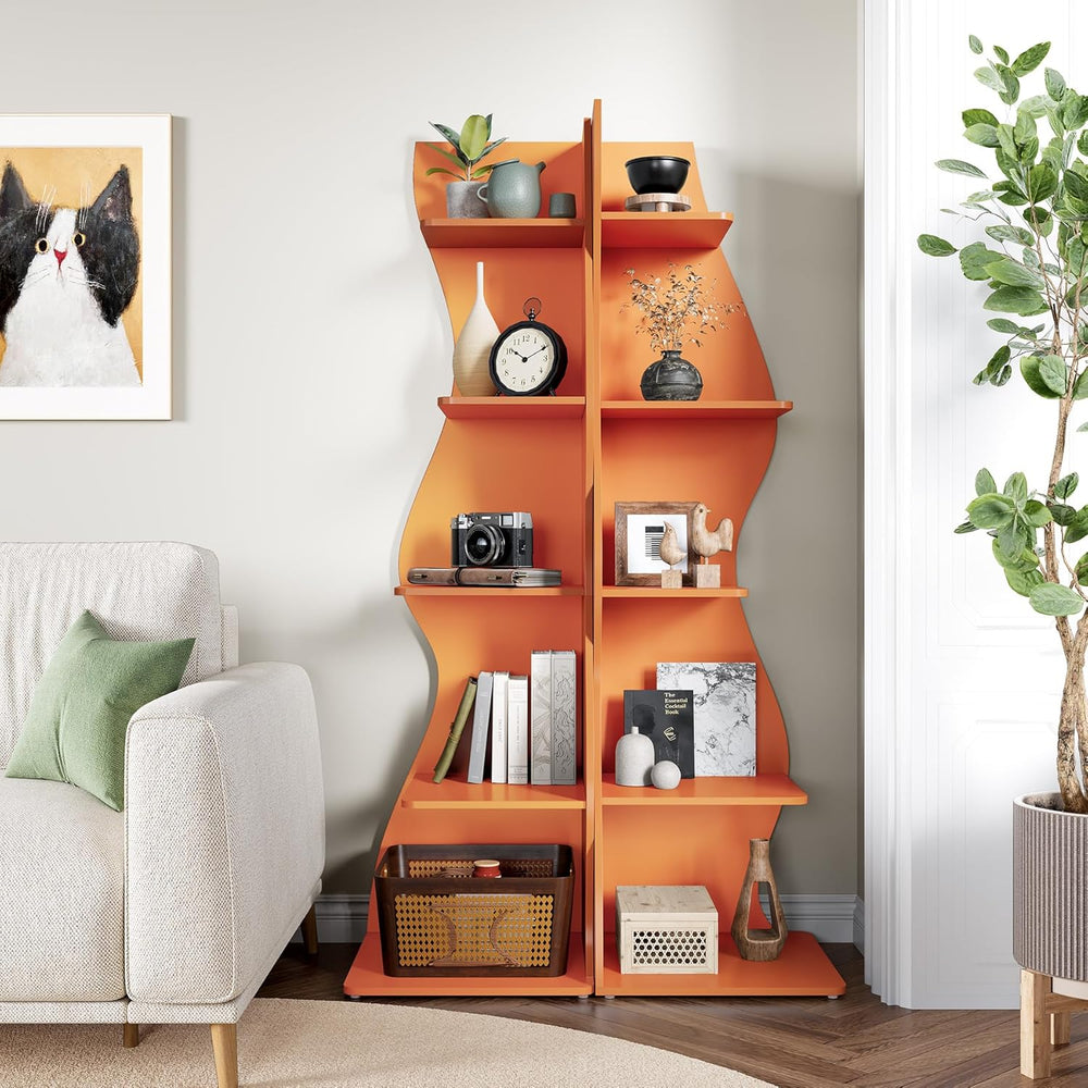LITTLE TREE Small Corner Shelf, Modern 5-Tier Wall Corner Bookshelf, Stylish ...