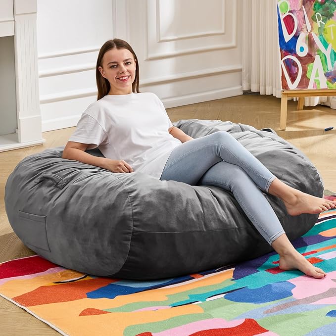 Hobestluk 3FT Bean Bag Chair Large Beanbag with Removable Cover Adult Bean Ba...