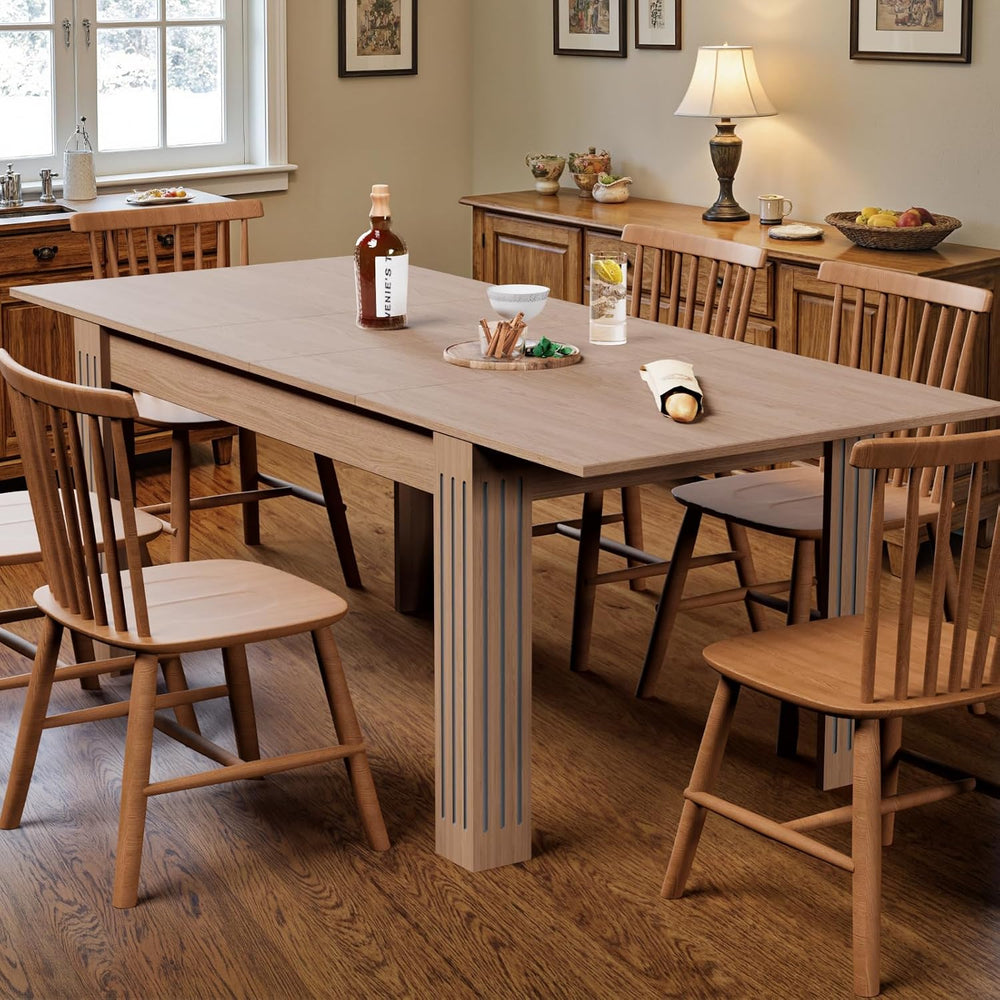 Sannwsg Extendable Table 54"-85", Extendable Dining Table for 4-8, ...