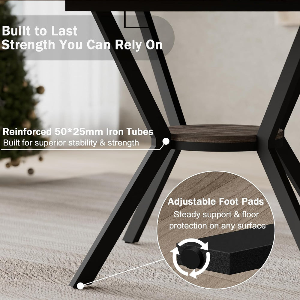 MECHYIN 42"-58" Extendable Round Dining Table for 4-6,with Storage ...