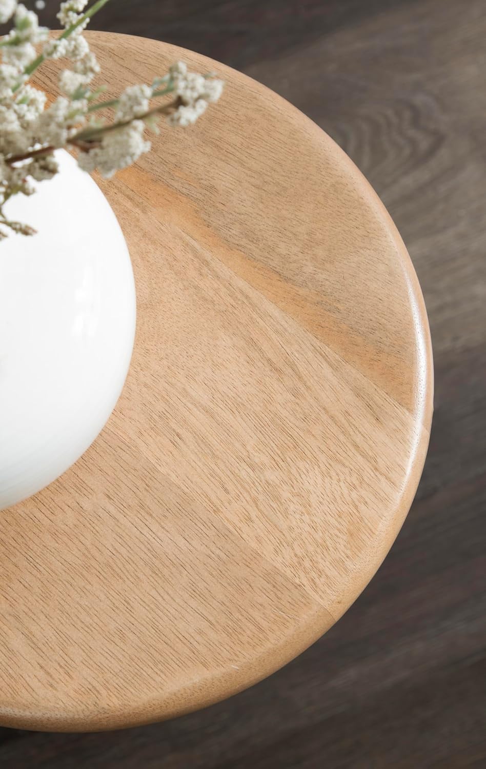 Kate and Laurel Avenal Modern Round Mango Wood Drink Table, 9 x 9 x 22, Natur...