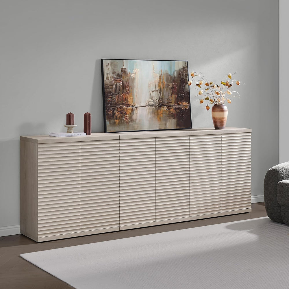 SICOTAS Buffet Cabinet with Storage Accent Sideboard Modern Credenza with Doo...
