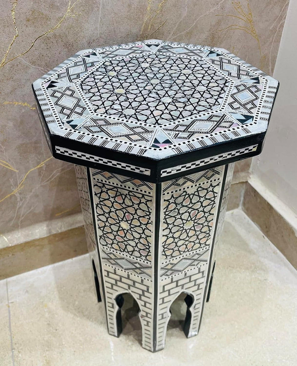 Morrocan Table Design Mother of Pearl Inlaid,Arabic Side Corner cofee Table f...