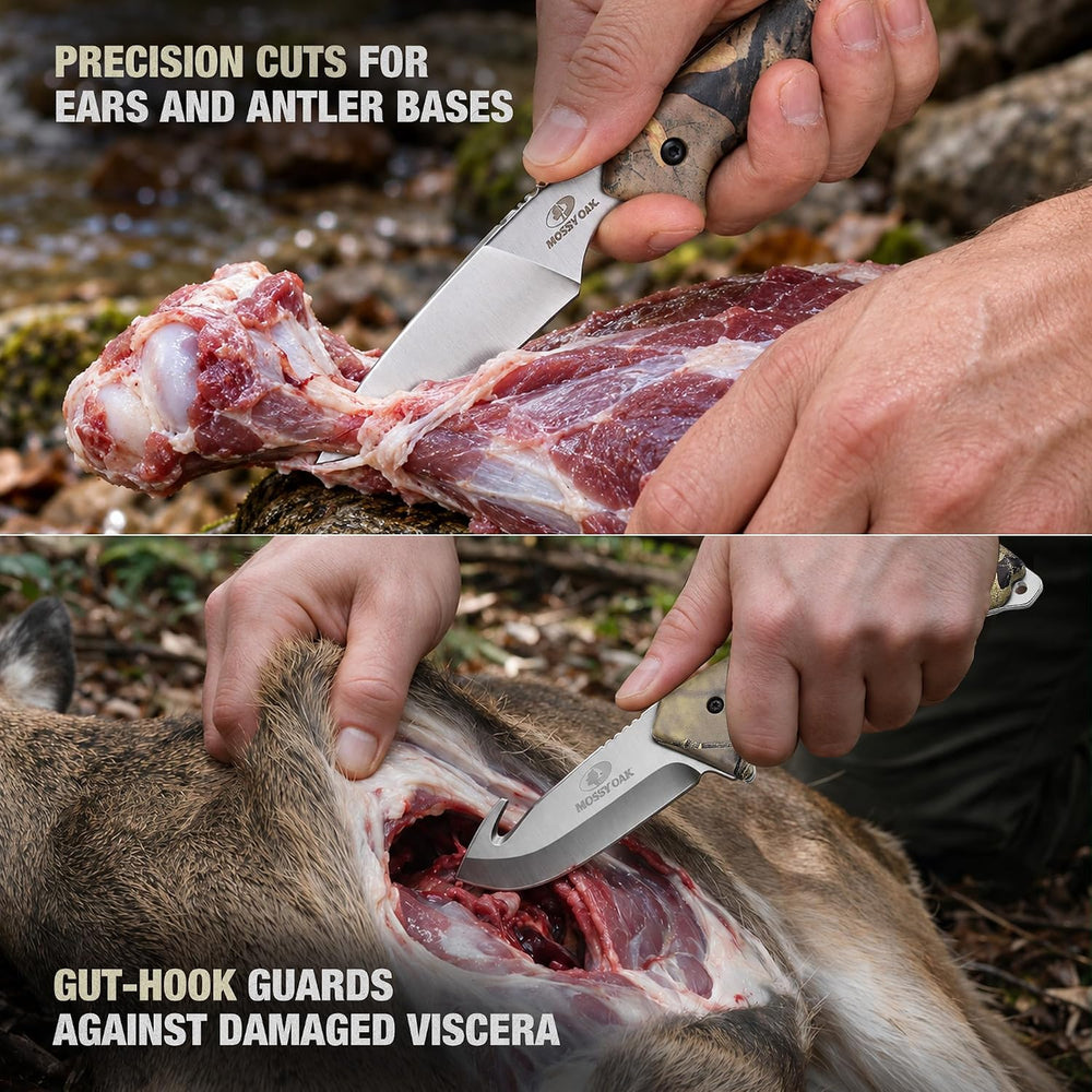 Mossy Oak Field Dressing Kit, Hunting Deer Knife Set with Carry Case