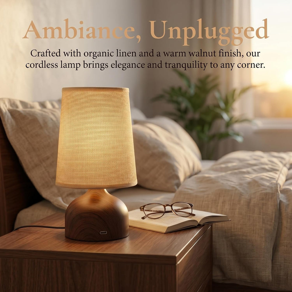 Cordless Table Lamp, USB-C Rechargeable Dimmable Bedside Light