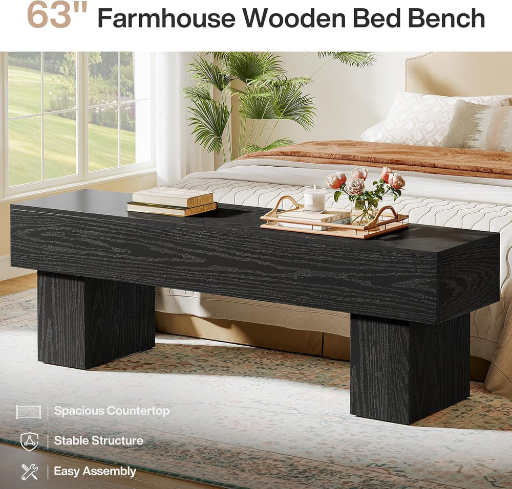 Tribesigns 63“ Extra Long Entryway Bench, Indoor End of Bed Bench for Bedroom...