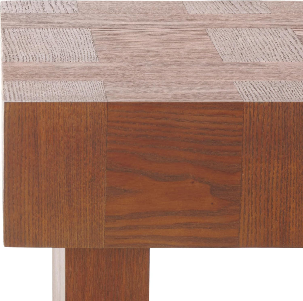 SAFAVIEH Home Collection Famoni Walnut Brown 2-Leg Square Top End Table
