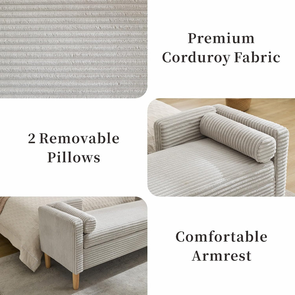 Chifee & Vingol 65.35" W Ottoman with Storage Bench for Bedroom End ...