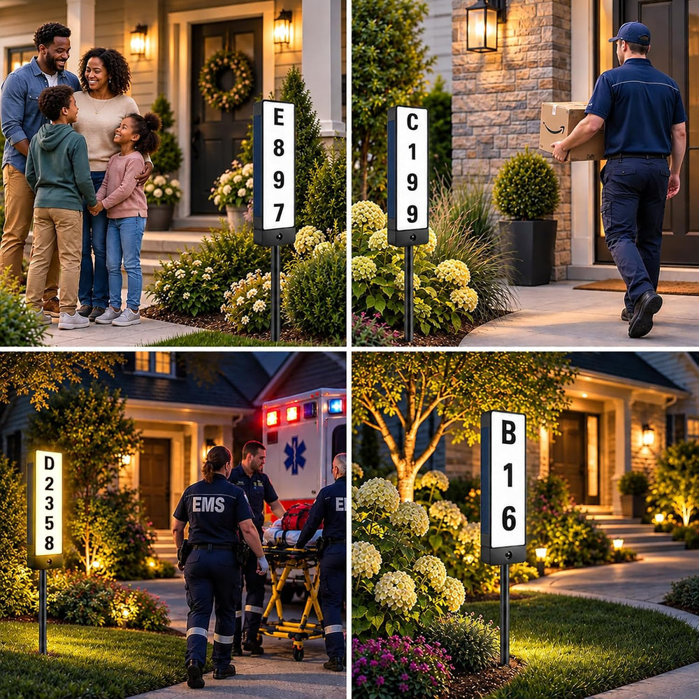 T-SUNUS Solar House Numbers for Outside, IP65 Waterproof Warm White & White