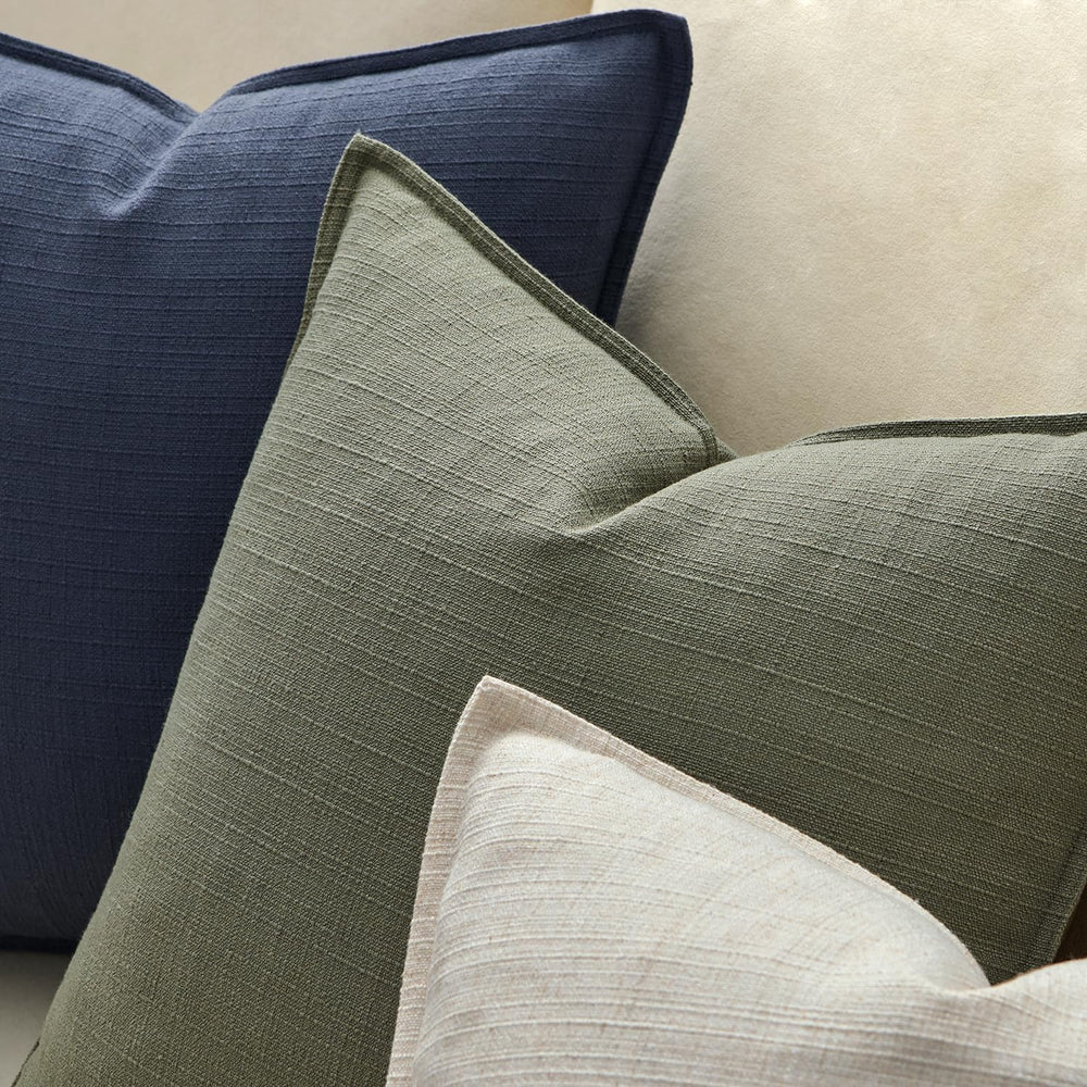 MIULEE Thick Textured Decorative Throw Pillow Covers 22x22 Inch Olive Green