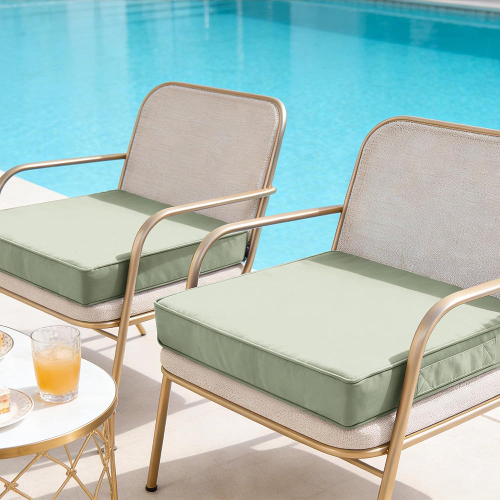 Waterproof Outdoor Chair Cushions Set of 2, 19" x 19" x 3", Sa...