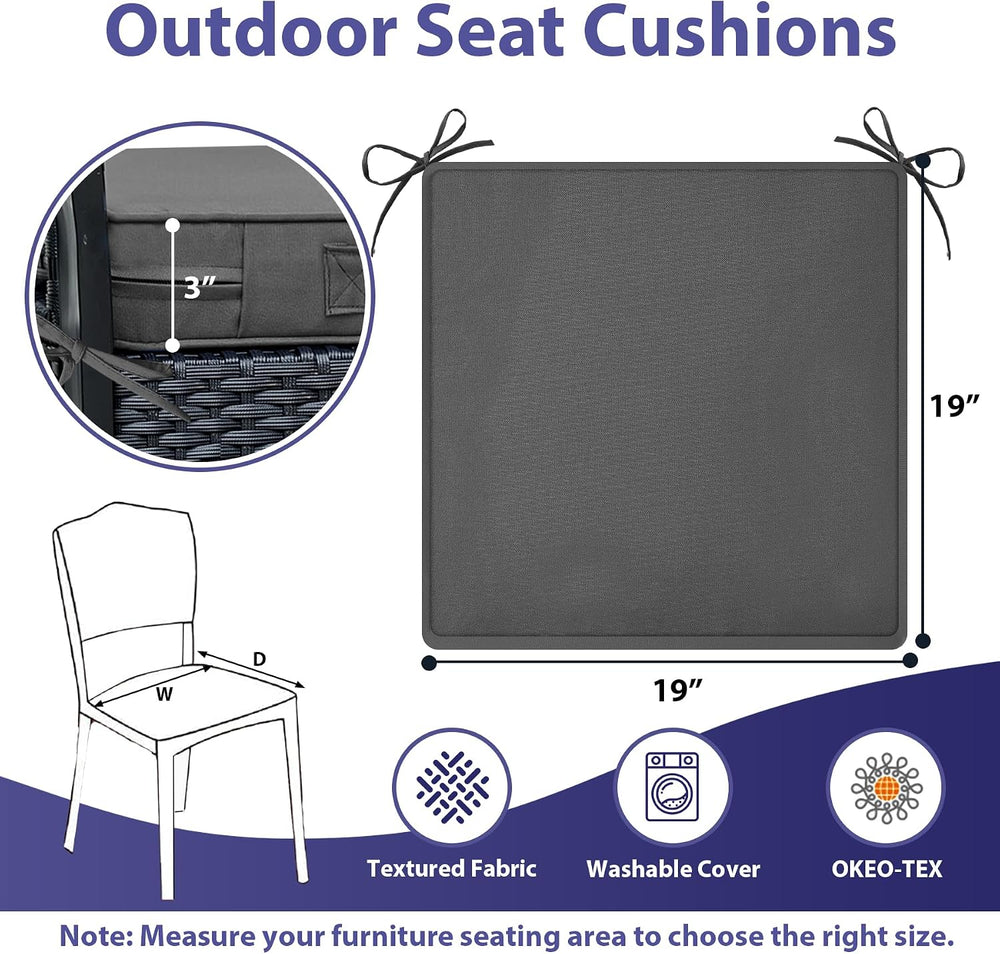IPYNBAP Outdoor Chair Cushions Set of 4 -Waterproof Outdoor Seat Cushions for...