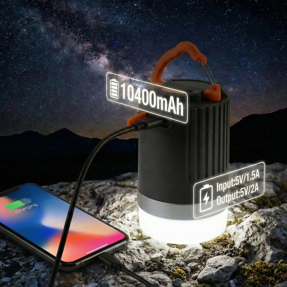 Camping Lantern for Power Outages IP65 Waterproof Camping Lights 10400mAh Por...