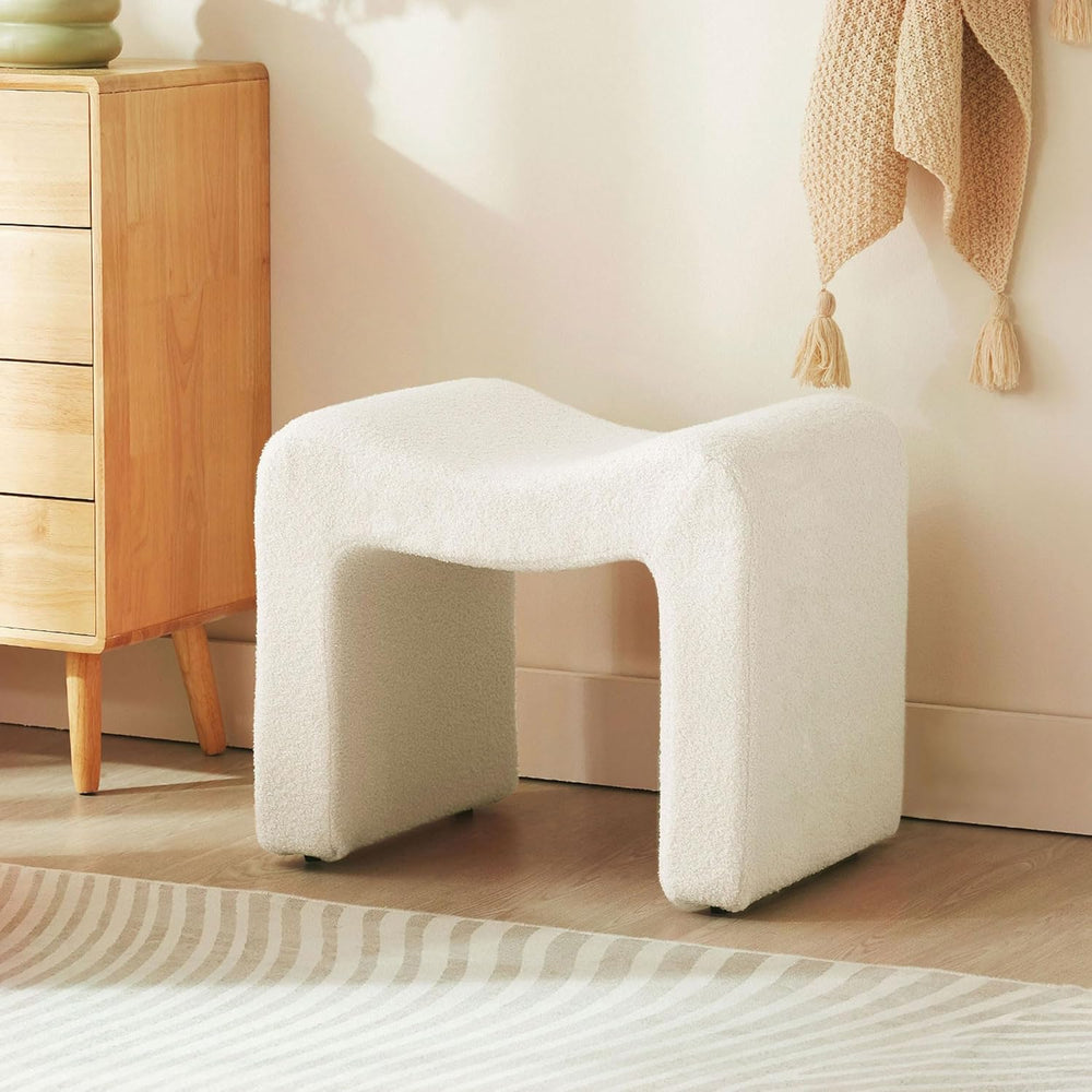 Ottoman Vanity Stool Chair Small Footstool Seating Backless | Modern Foot Res...