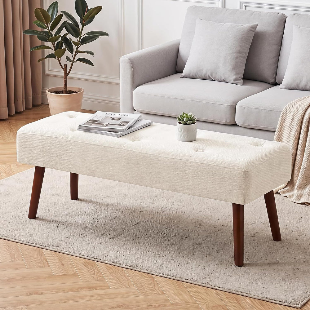 Furniliving 44 Inch Bedroom Bench, Modern Ottoman End of Bed Bench, Upholster...