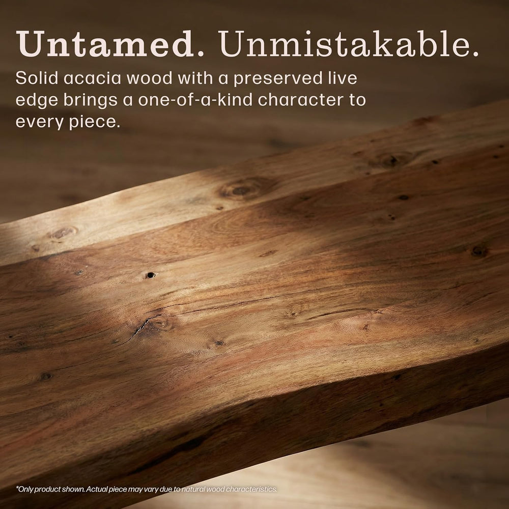 Alaterre Furniture Live Edge Wood Bench with Hairpin Metal Legs - Industrial ...