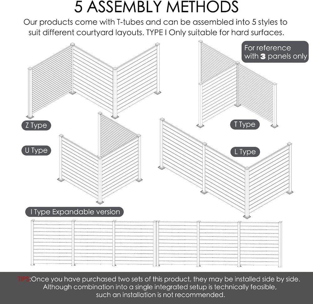 Kozyard 50" W x 48" H Privacy Screens Fence Panel Specifically for ...