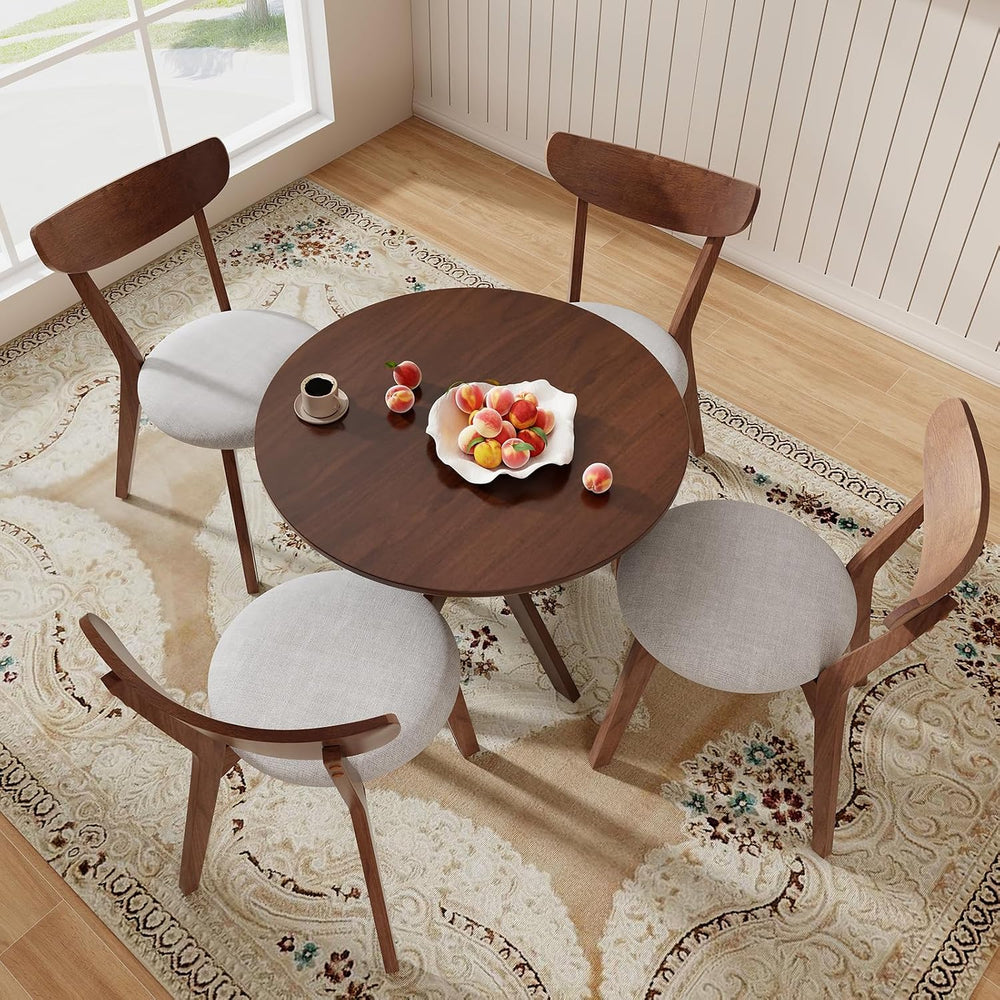 ERGOMASTER 5-Piece Dining Table Set for 4, 36" Kitchen Round Table with ...