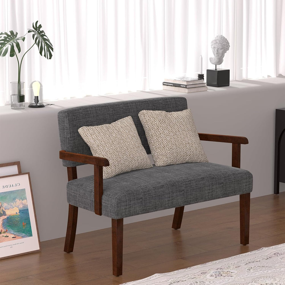 FAGAGA Accent Chair 2 Seat, Upholstered Reading Leisure Chair, Bench with Sol...
