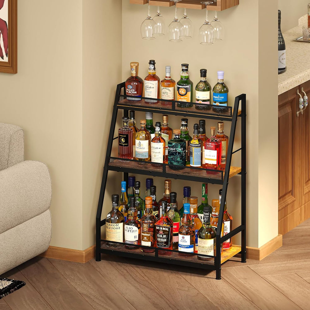 Hayexiha 3-Tier Expanded Liquor Stand, Freestanding Trapezoid Wine Rack | 40+...