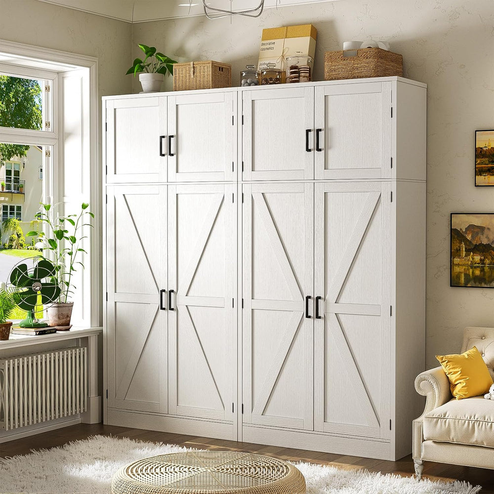 Unikito 71” Tall Kitchen Pantry Cabinet with Adjustable Shelves, 2 Pack | Lar...