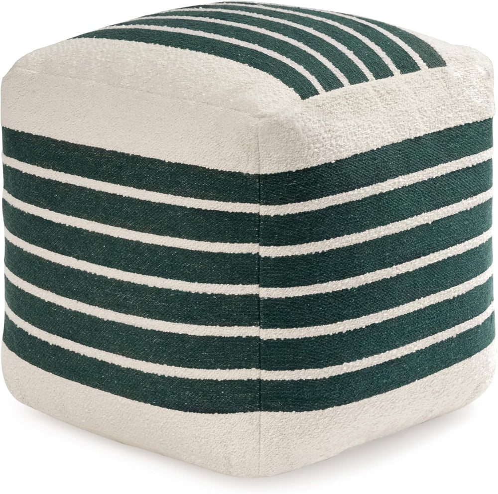 Anji Mountain Artisan Crafted Cotton Blend Pouf Ottoman | Versatile Floor Sea...