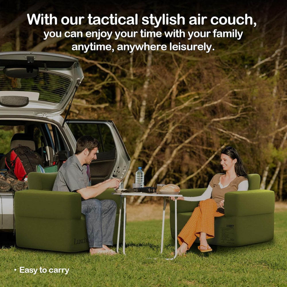 Inflatable Chair for Camping Built in Removable Pump Blow Up Couch Sofa
