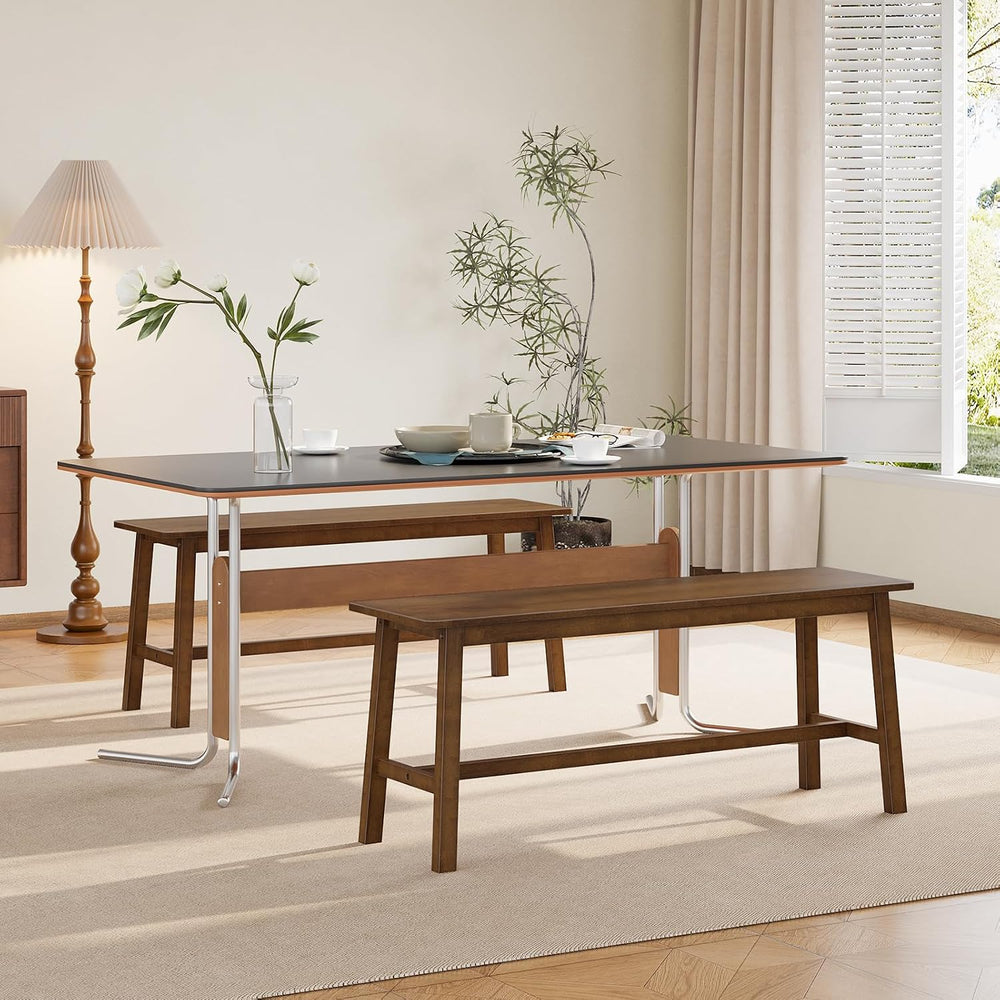 HOOBRO 39.3'' Bamboo Dining Bench, Farmhouse Kitchen Table Bench, Kit...