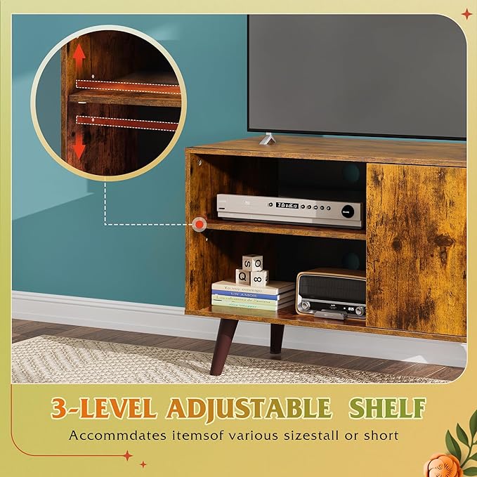 WLIVE TV Stand for 40 Inch TVs, Small Entertainment Center with Storage Cabin...