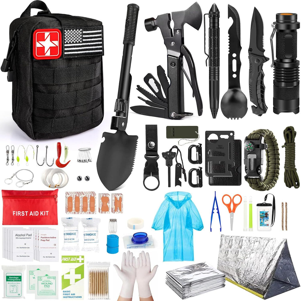 Survival Kit, 251 Pcs Survival Gear Emergency Supplies First Aid Kit