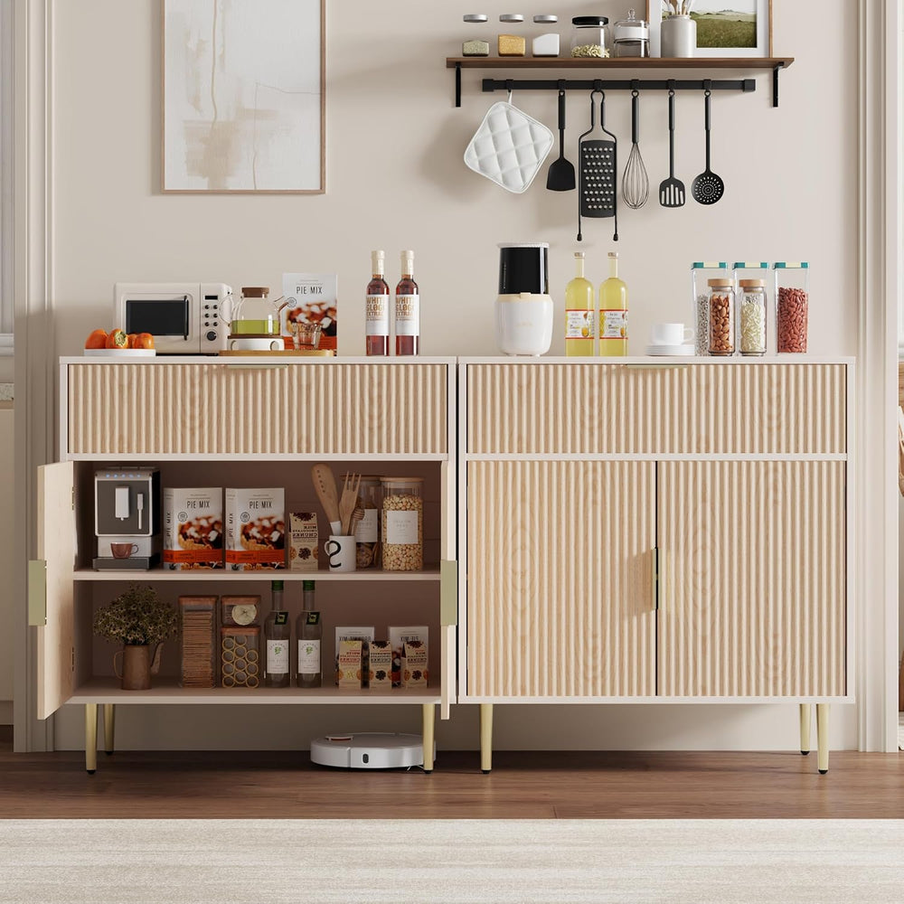 Housoul Sideboard Buffet Cabinet with 2 Doors & Drawer, Coffee Bar with A...