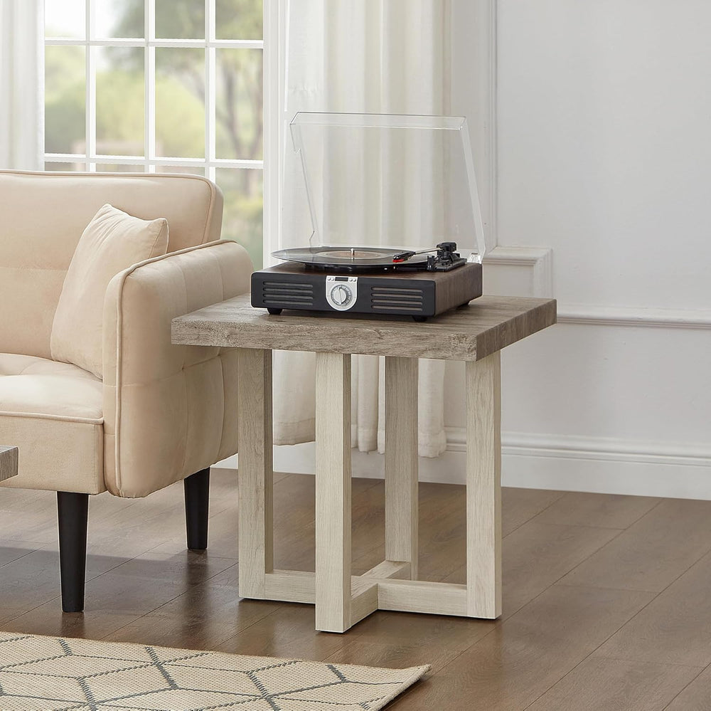 Roundhill Furniture Luno 3-Piece Coffee Table Set, Coffee Table and Two End T...