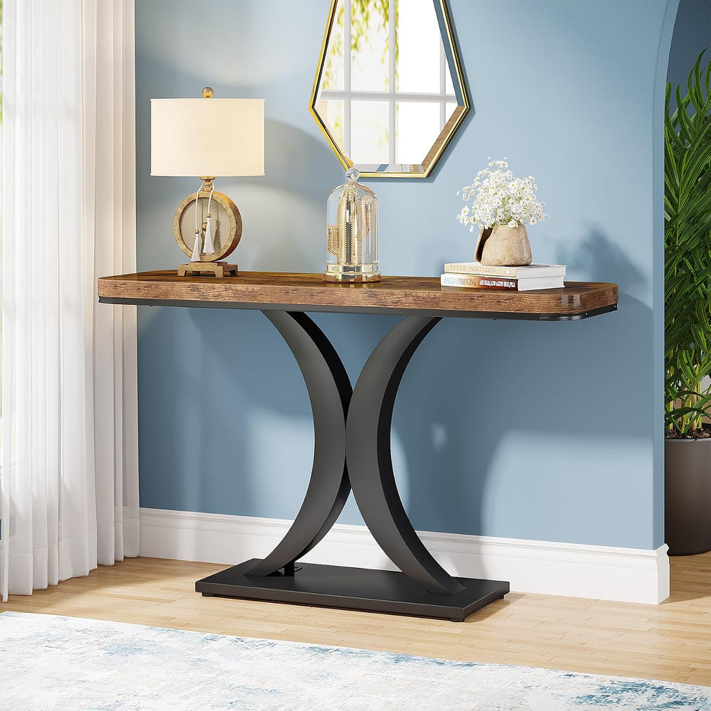 Tribesigns Industrial Console Table, 40 inch Narrow Entryway Foyer Table with...