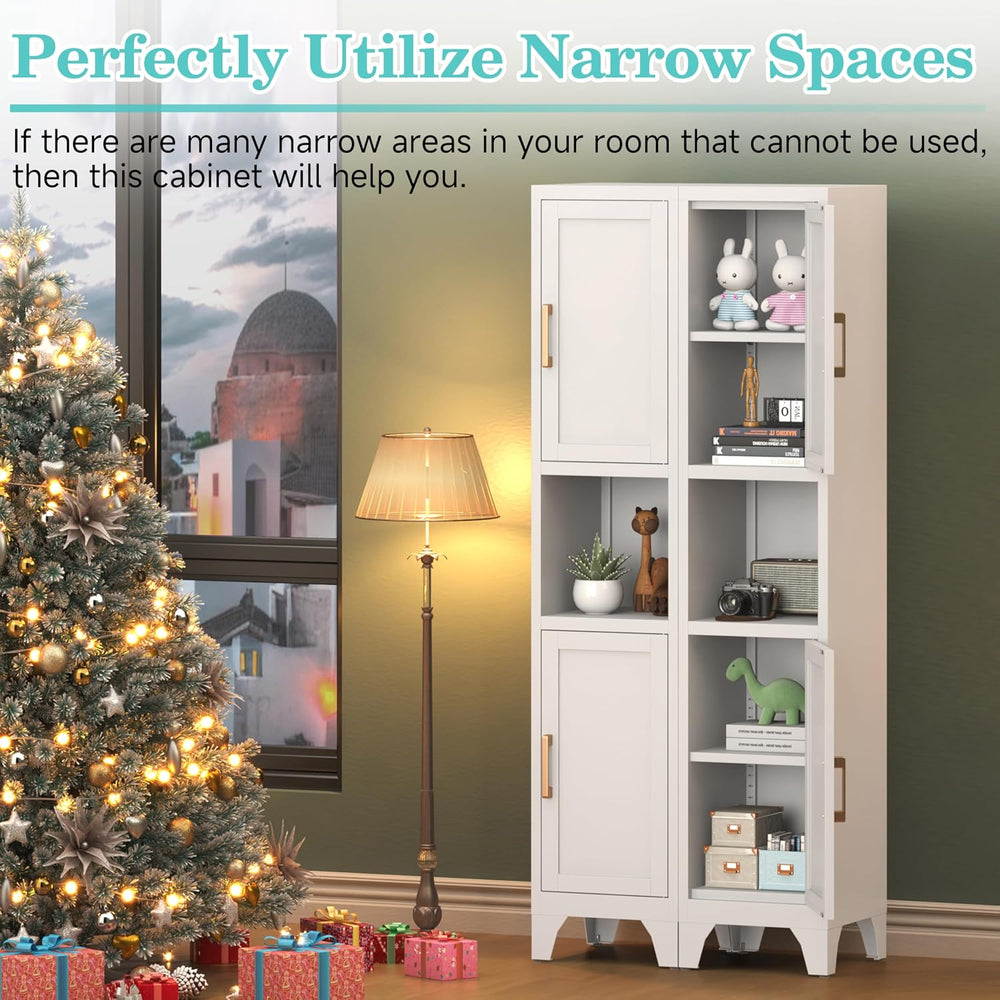 67" H Tall Bathroom Storage Cabinet with 2 Doors &Adjustable Shelves,Nar...