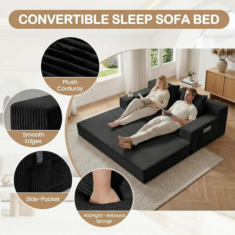 Loveseat Small Couch Bed, Futon Sleeper Sofa Bed,Convertible Pull Out Couch w...