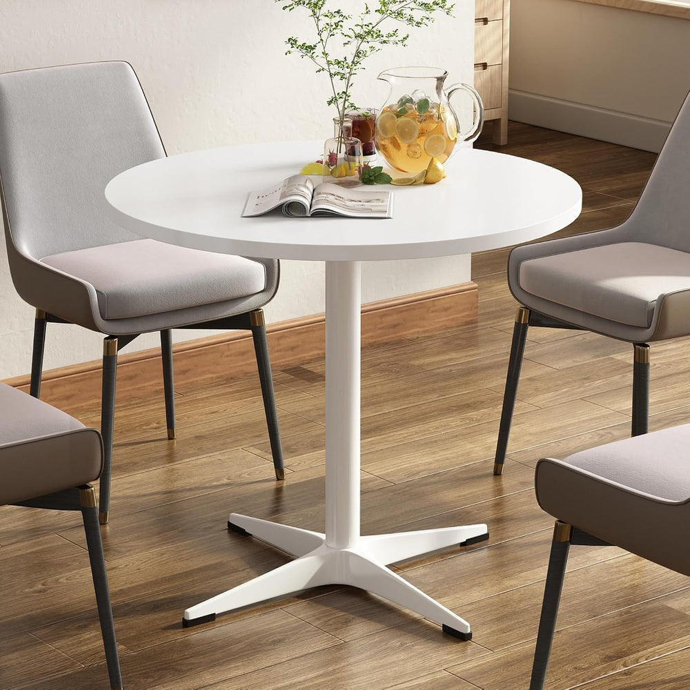 Round Dining Table Kitchen Table for 4 People 30 inch Circle Mid Century Mode...
