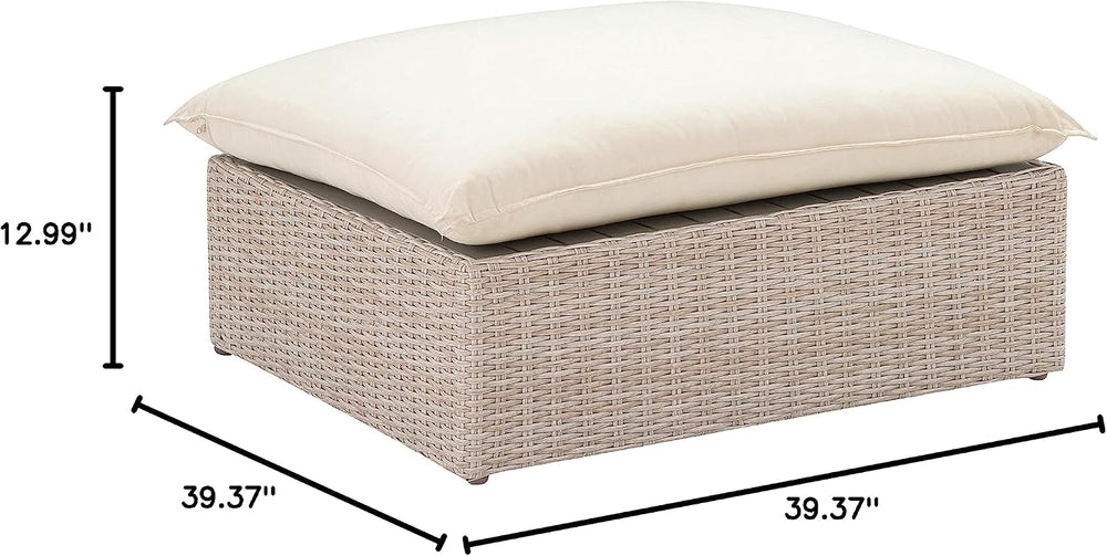 Cali Natural Wicker Outdoor Ottoman