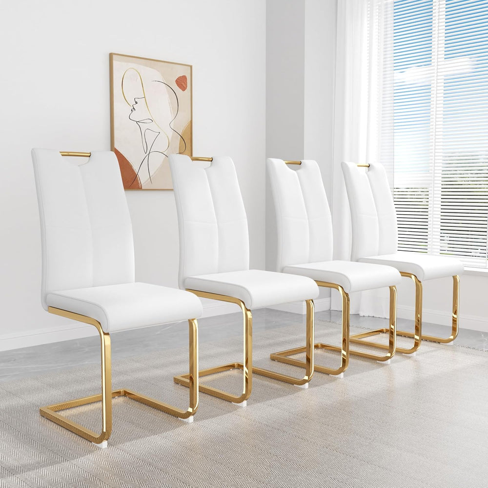 yeag Modern Rectangular Glass Dining Table Set for 4, 47" Clear Tempered...