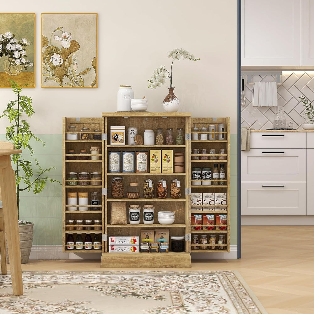 Majnesvon 41" Kitchen Pantry Cabinet,5-Tier Sideboard Buffet Cabinet wit...