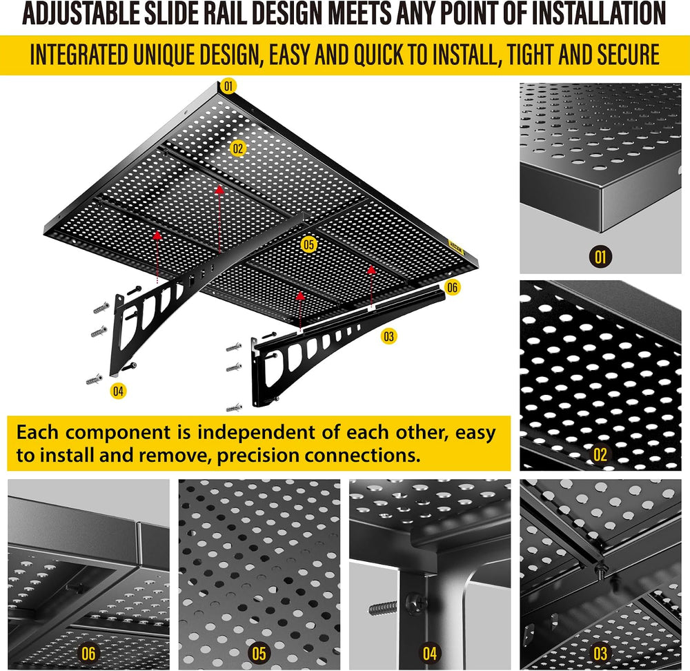 Aecxm 2-Pack 2x3ft Adjustable Garage Wall Shelving 560lbs Load Capacity Heavy...