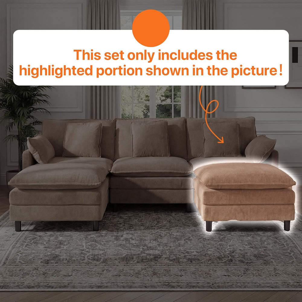 YDN 35.4" Square Cloud Couch Ottoman, Modern Ottoman for Modular Section...