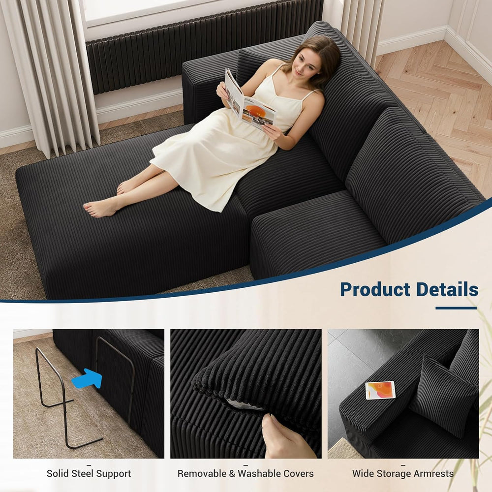 Modular Sleeper Sofa Couch Modern Sectional Couches for Living Room - 79"...