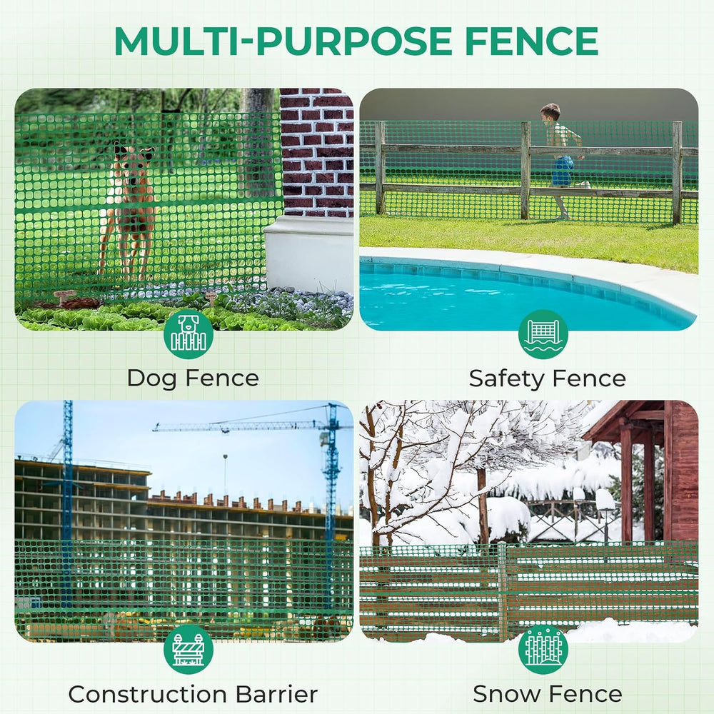 Ohuhu 4'×100'/15 LB Ultra Thick Plastic Mesh Safety Fence, Green
