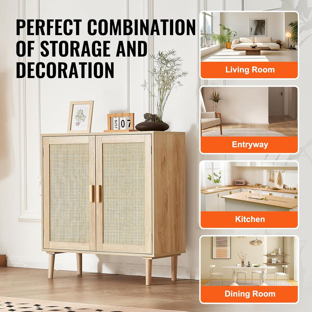 VEVOR Sideboard Cabinet, Buffet Cabinet with 2 Magnetic Doors and Adjustable ...