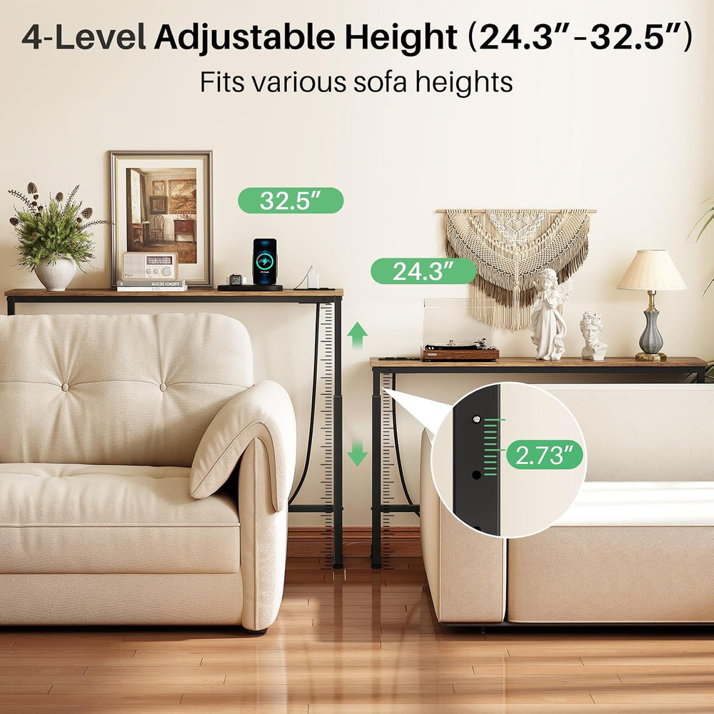 Kitstorack 94.5" Behind Couch Table, Height Adjustable Narrow Console | ...