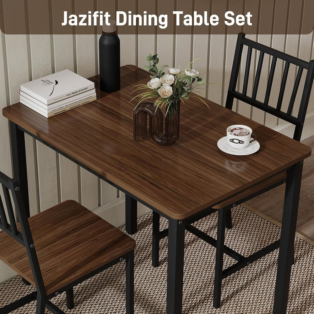 3-Piece Dining Table Set for 2, Space-Saving Kitchen Table Set for Small Spac...